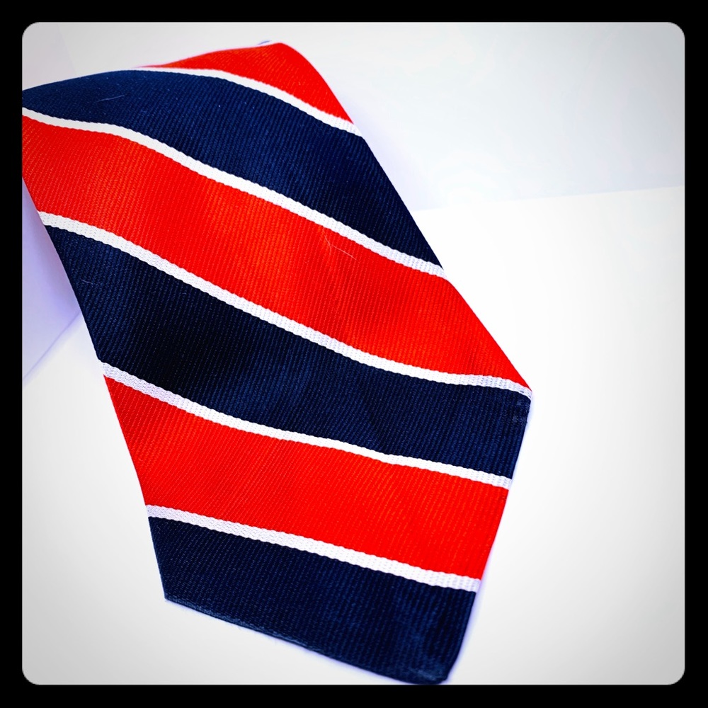 Red and navy striped Robert Talbott tie